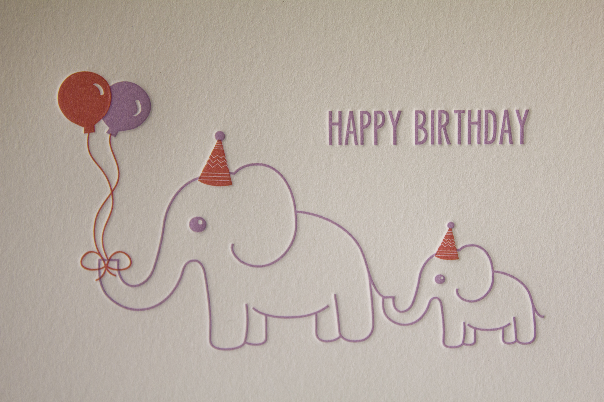 Happy Birthday Elephants - Elephant Birthday Greeting Card Dolce Press