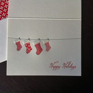 Flocking Stockings Letterpress Holiday Card
