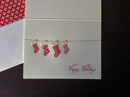 Flocking Stockings Letterpress Holiday Card