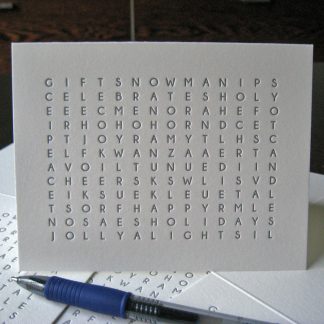 Word Search Letterpress Holiday Card