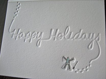 Snow Day Letterpress Holiday Card closeup