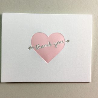 Heart Letterpress Thank Your Card