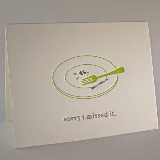 Sorry I Missed It Letterpress Greeting Card - Folded Card