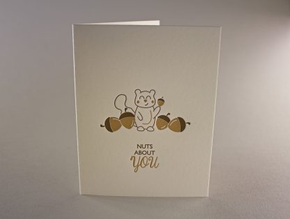 Nuts About You Letterpress Greeting Card