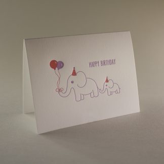 Birthday Elephants - Elephant Birthday Greeting Card