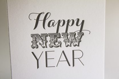 Happy Type Year - Happy New Year Greeting Card - Closeup