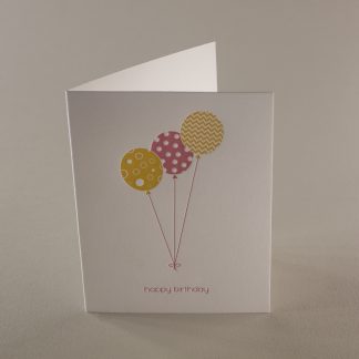 Birthday Balloons Letterpress Card - Happy Birthday - Folded Card