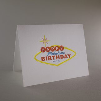 Vegas Birthday Letterpress Greeting Card
