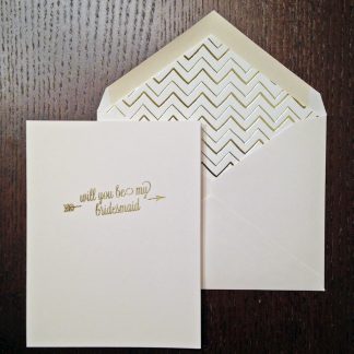 Arrow - Will You Be My Bridesmaid - Foil Greeting Card
