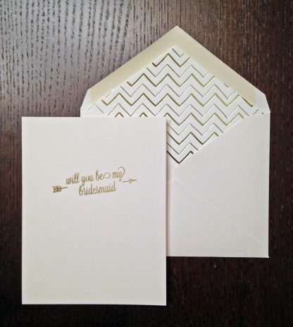 Arrow - Will You Be My Bridesmaid - Foil Greeting Card