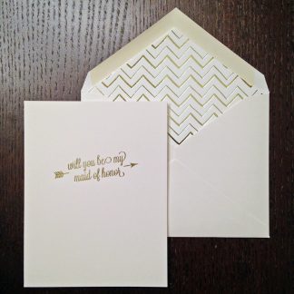 Arrow - Will You Be My Maid of Honor - Foil Greeting Card