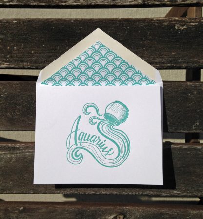 Aquarius Astrology Letterpress Greeting Card