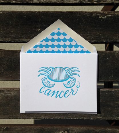 Cancer Astrology Letterpress Greeting Card