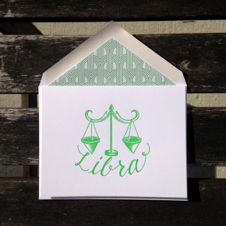 Libra Astrology Letterpress Greeting Card
