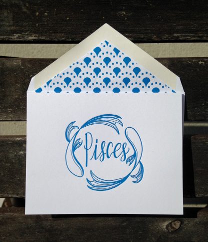 Pisces Astrology Letterpress Greeting Card