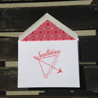 Sagittarius Astrology Letterpress Greeting Card