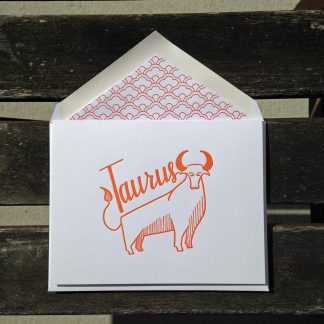 Taurus Astrology Letterpress Greeting Card
