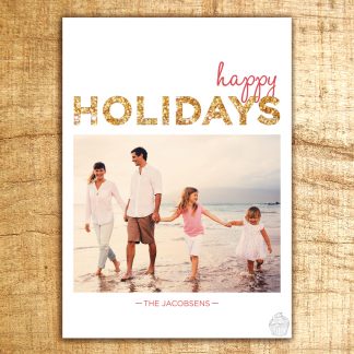H12 - Holiday Glitter - Happy Holidays - Holiday Photo Card - Dolce Press
