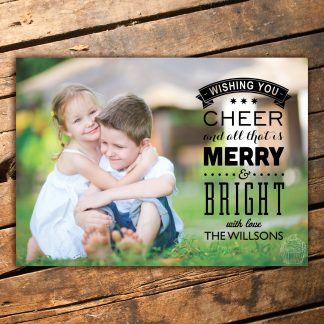 H6 - Cheer Merry Bright - The Willsons - Holiday Photo Card - Dolce Press