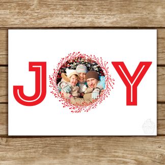 H18 - Joy - Circle Photo - Holiday Photo Card - Dolce Press - Front