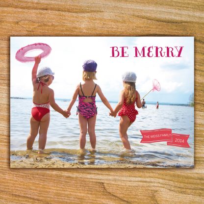 H25 - Be Merry - Beach Holiday Photo - Holiday Photo Cards - Dolce Press
