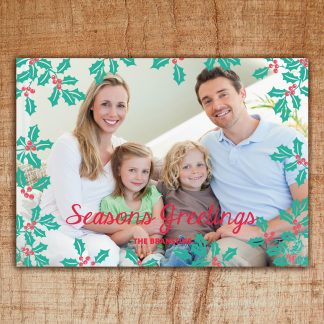 H26 - Seasons Greetings - Holly Berry - Holiday Photo Card - Dolce Press