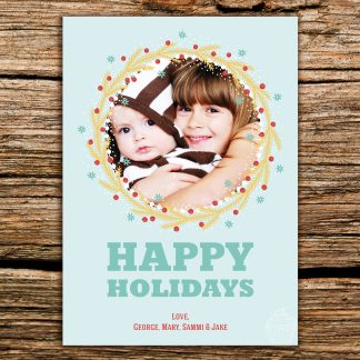 H30 - Happy Holidays - Circle Photo Frame - Holiday Photo Card - Dolce Press