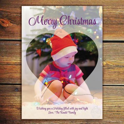 H31 - Heart Christmas - Merry Photo - Holiday Photo Card - Dolce Press