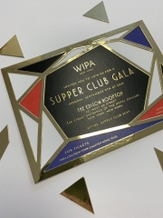 Gala Invite with gold foil crystal design
