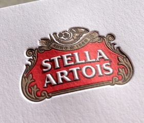 Stella Artois Letterpress Logo 3 color letterpress print with tight registration