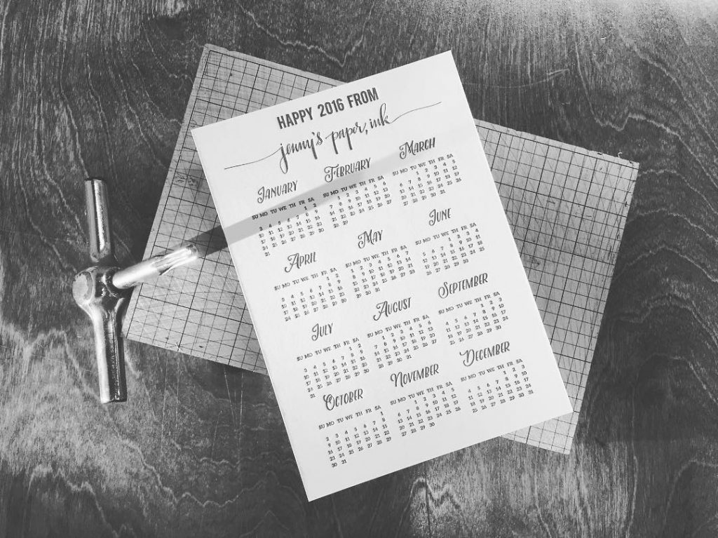 Everything Else We Print 17 Letterpress Calendar