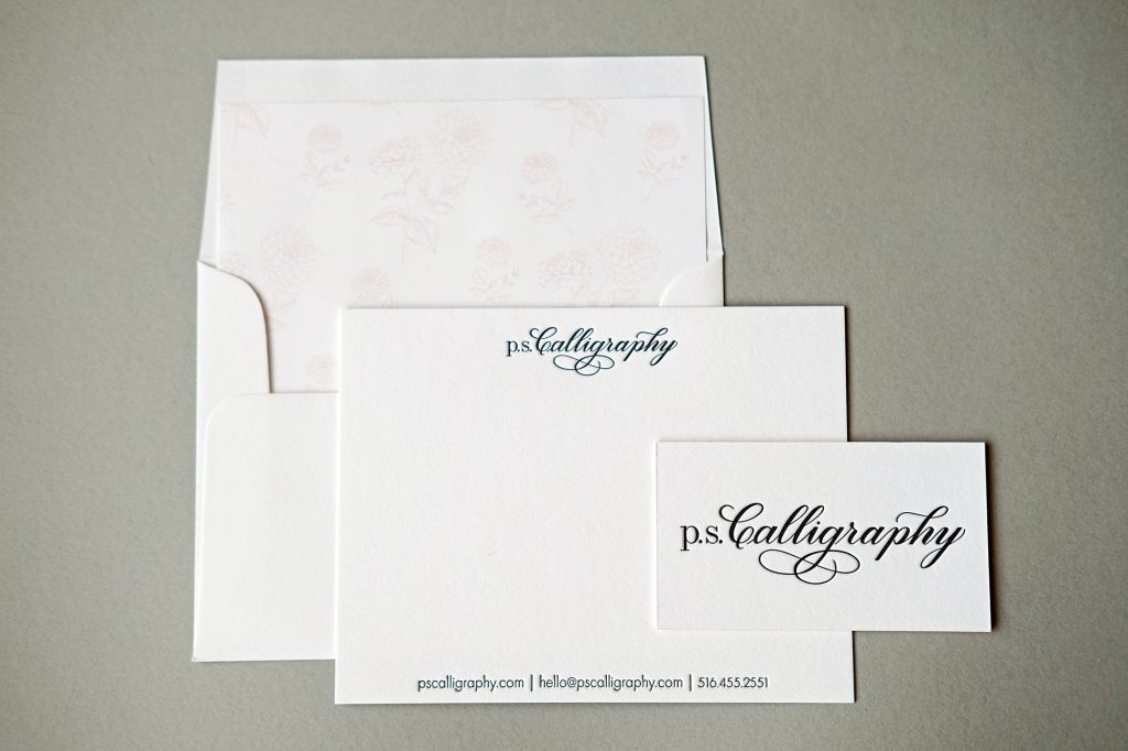 PS Calligraphy - Letterpress Stationery Notecard