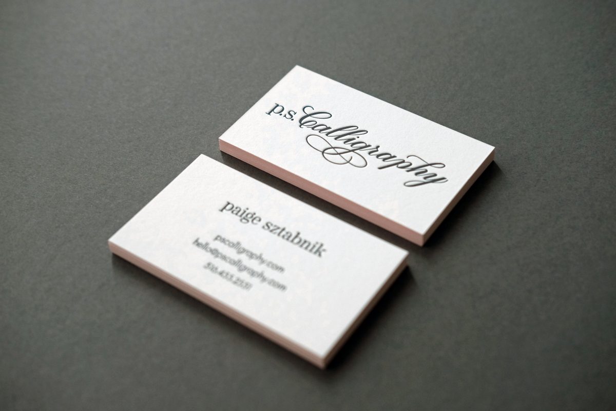 Thick Cotton Business Cards - ps Calligraphy