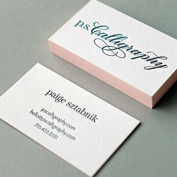 ps Calligraphy Business Card Close Up