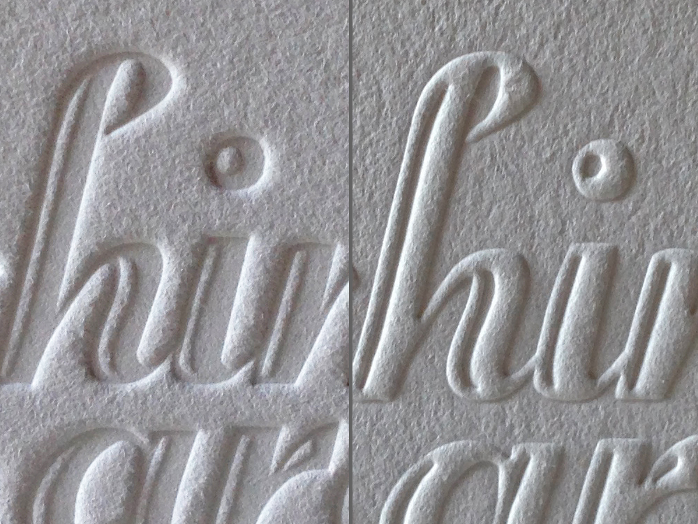 Emboss vs Deboss 1 Emboss vs Deboss. What's the difference between embossing and debossing.